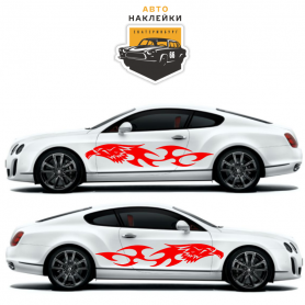 Авто наклейка на стекло капот или кузов огненный орёл